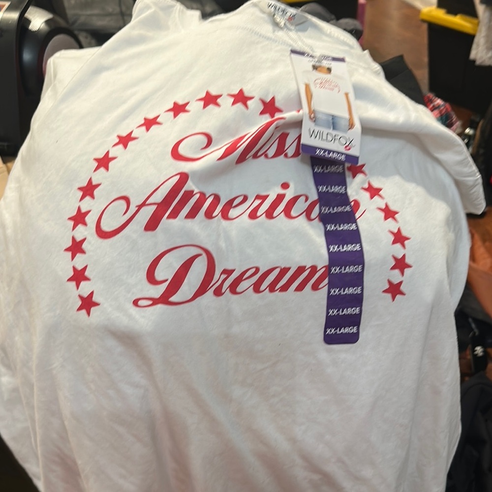 Wildfox White and Red Graphic Tee